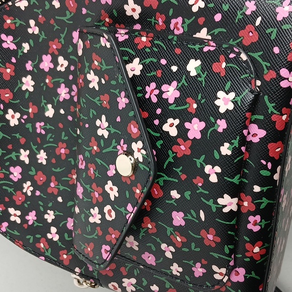 Kate Spade - Schuyler -  Pink Floral and Black Mini Backpack